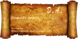 Demuth Anett névjegykártya